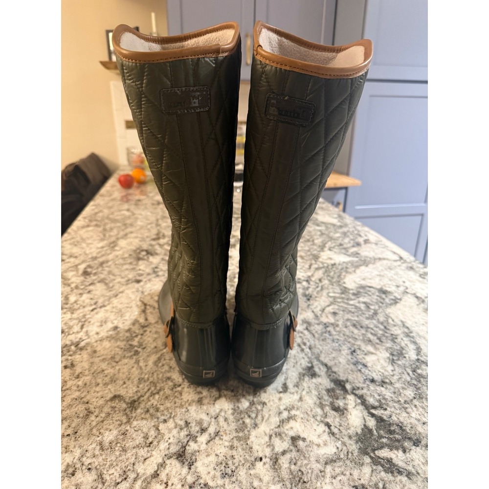 Sperry Top Sider Women's Waterproof Rubber Quilted Tall Boots Olive Green Sz 11 - Picture 8 of 12